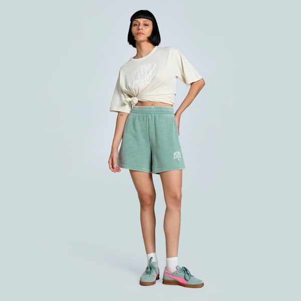 CLASS Women's 5" Washed Shorts, Green Moon, extralarge-IND